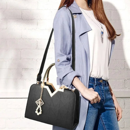 Women Handbag Patchwork Shoulder Messenger Office Work PU Leather Female Bag Ladies Luxury Fashion Elegant