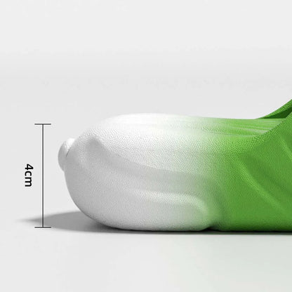 SHAJI Cute Cartoon Vegetable Cabbage Slides Unisex Couple Cloud Slippers EVA Thick Platform Cozy Non Slip Footwear Summer Indoor