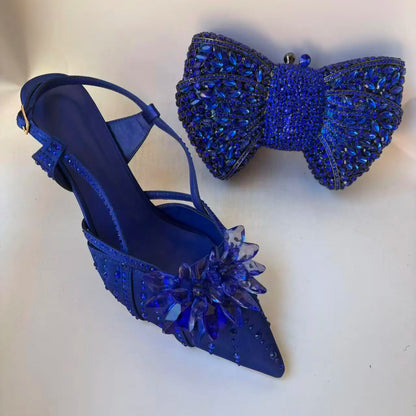 Insightlink Latest Shoes Women Luxury Rhinestone Crystal Pumps 2024 New Fashion Slippers Sandals Party Low Heels Elegant Italian