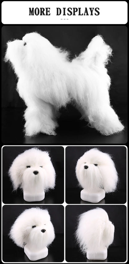 Fenice Pet Simulation Hair Grooming Fake Dog Model Practice Dog Standard Skeleton Model Dog Full Body Fake Hair