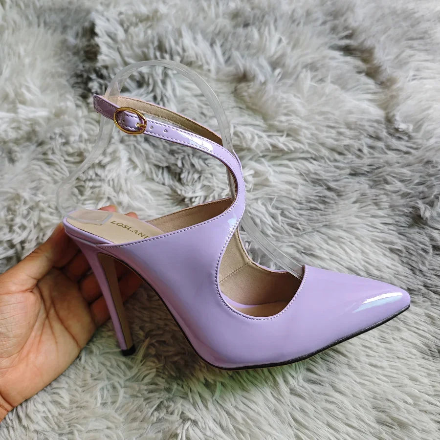 Women Sandals Hollow Jazz Dance Sexy Pumps 11cm Pointed Toe High Heels Ankle Strap Stilettos Nighclub Party Dress Wedding Shoes