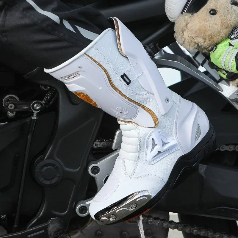 JG-Wolf Waterproof Motocross Boots Adventure Touring Steel Toe Off-Road Boots CE Certified Dirt Bike Motorcycle Racing Boots Men