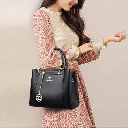Genuine Soft Pu Leather Handbags for Women Vintage Shoulder Tote Bag Luxury Designer Ladies Large Capacity Purse Bags Sac A Main