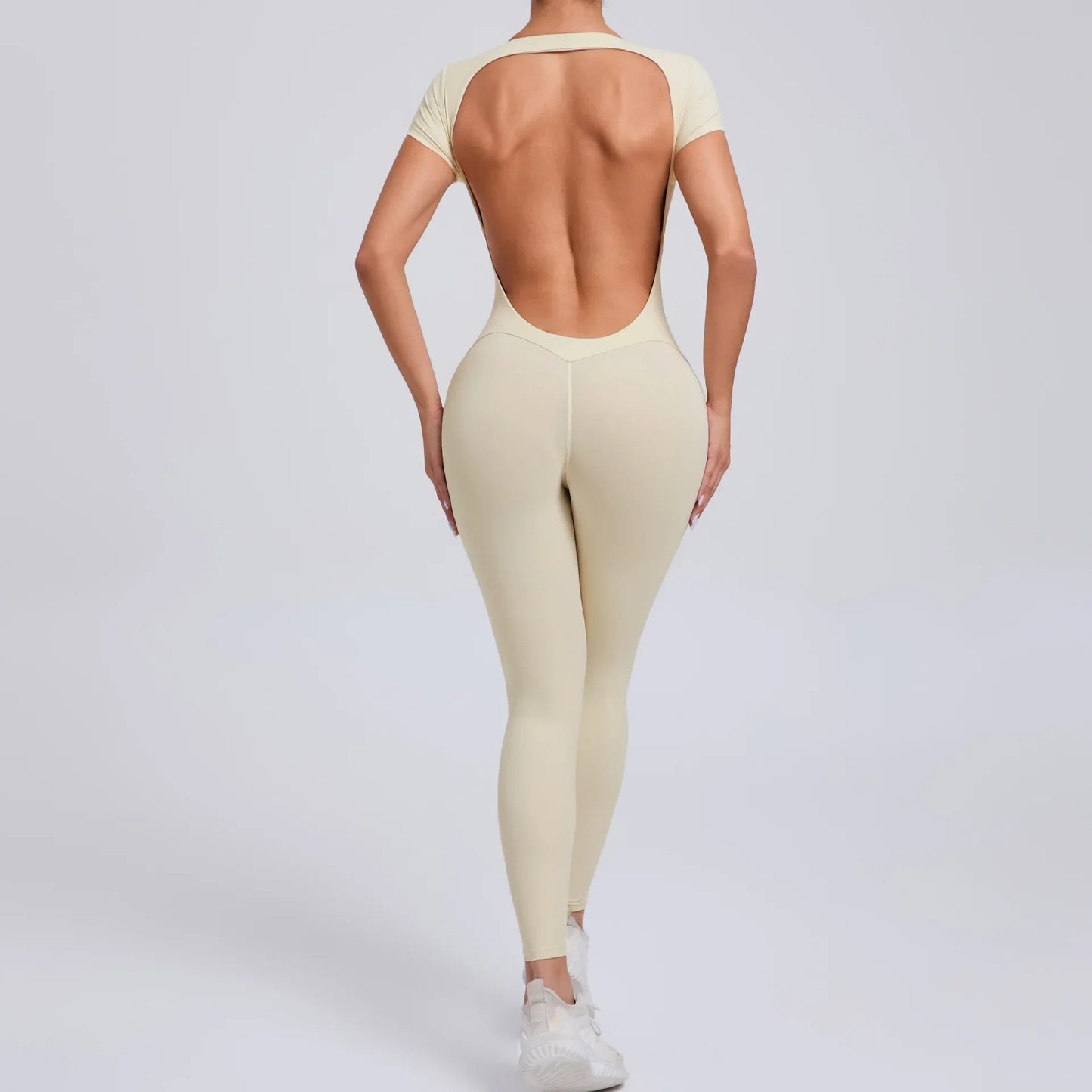 Sports Jumpsuit Woman Gym Sexy Long Jumpsuits One Pieces Fitness Overalls Yoga Sportswear Black Body Women Clothes Short Sleeve