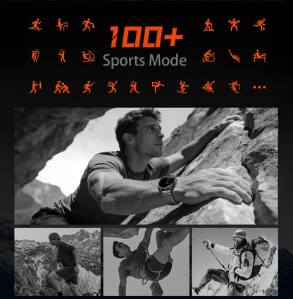 New 1400mAh Big Battery Smart Watch Men Outdoor GPS Flashlight IP68 Waterproof Bluetooth Call AMOLED Military Sports Smartwatch