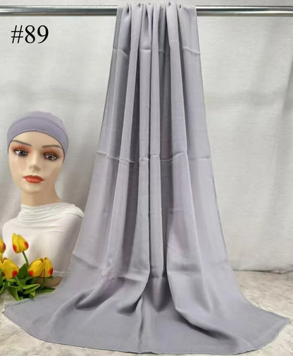 Mini Modal Hijab with Undercap Set Basic Stretchy Pullover Headscarf Thin Breathable Sunscreen Head Wrap Hijabs Scarf 165*50cm