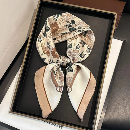2025 New Paisley Print Silk Scarf for Women Square Hijab Soft Neck Tie Female Fashion Decoration Silk Headscarf 70*70cm Kerchief