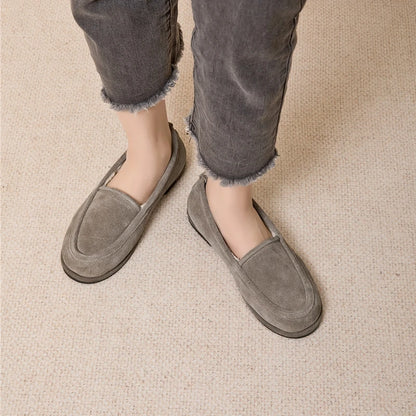 Winter Shoes Women's 2026 New Wool One-piece Women's Loafers Low Heel Fashion Casual One-Foot Slip-on Warm Ladies Shoes