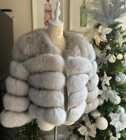 Women's Fur Coat Fox Fur Jackets for Women Clothing Natural Real Fox Fur Jacket Coats for Women Fur Jacket in Promotion