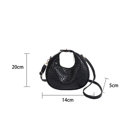 Fashion Black Half Moon Bag Luxury Pu Leather Ladies Purses and Handbags Crossbody Women Shoulder Bags
