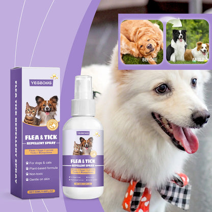 Pet Flea Tick Repellent Spray Waterproof Fur Clean Relieve Skin Itching Remove Mite Lice Dogs Cats External Insect Spray 50ml