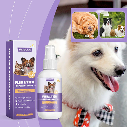 Pet Flea Tick Repellent Spray Waterproof Fur Clean Relieve Skin Itching Remove Mite Lice Dogs Cats External Insect Spray 50ml