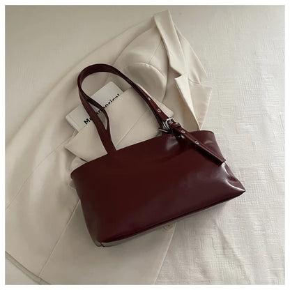 Winter Style Women's Retro Minimalist Tote Shoulder Bag 2025 Autumn Large Capacity Commuting Top-Handle Hand Bags for Women