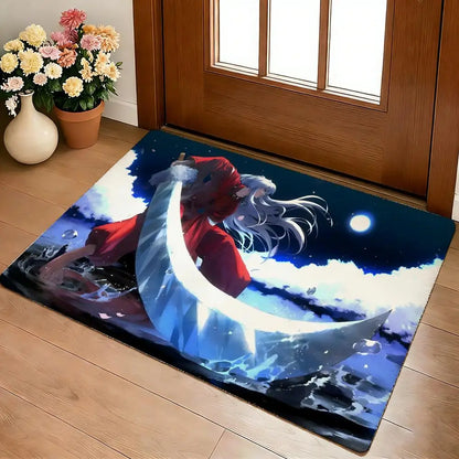 A-I-I-Inuyashas Floor Mat Cozy Flannel Soft Thick Non-Slip Mat For Living Room Bedroom Kitchen Decor Rugs