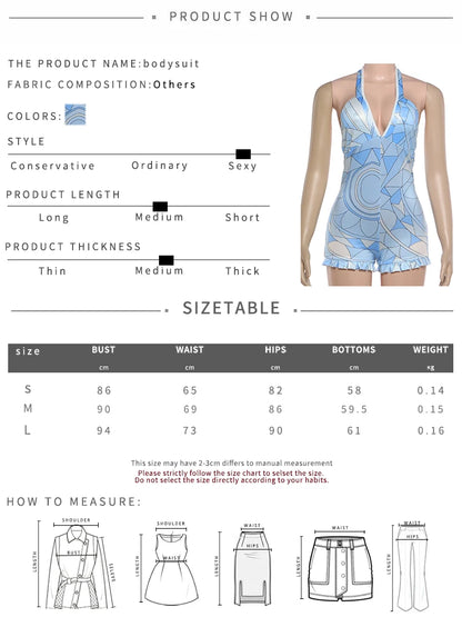 Sisterlinda chic Plaid Patchwork Rompers Woman Halter Low-Neck Backless Sleeveless Ruffles Hem Peach Hip Sexy Fashion Playsuits