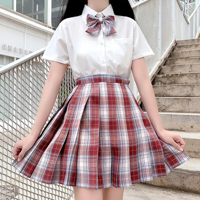 Japanese Bow Tie Skirt Set Student Pleated Skirt Jk Uniform Korean School Sexy Girl Preppy Style Seifuku Japanese School Uniform