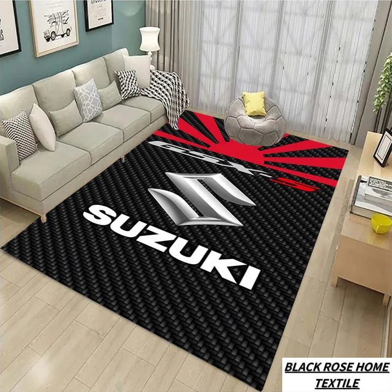 Suzuki Motorcycle Large Carpet Rug for Home Living Room Bedroom Sofa Doormat Decor Kids Play Area Rug Carpet Non-slip Floor Mat