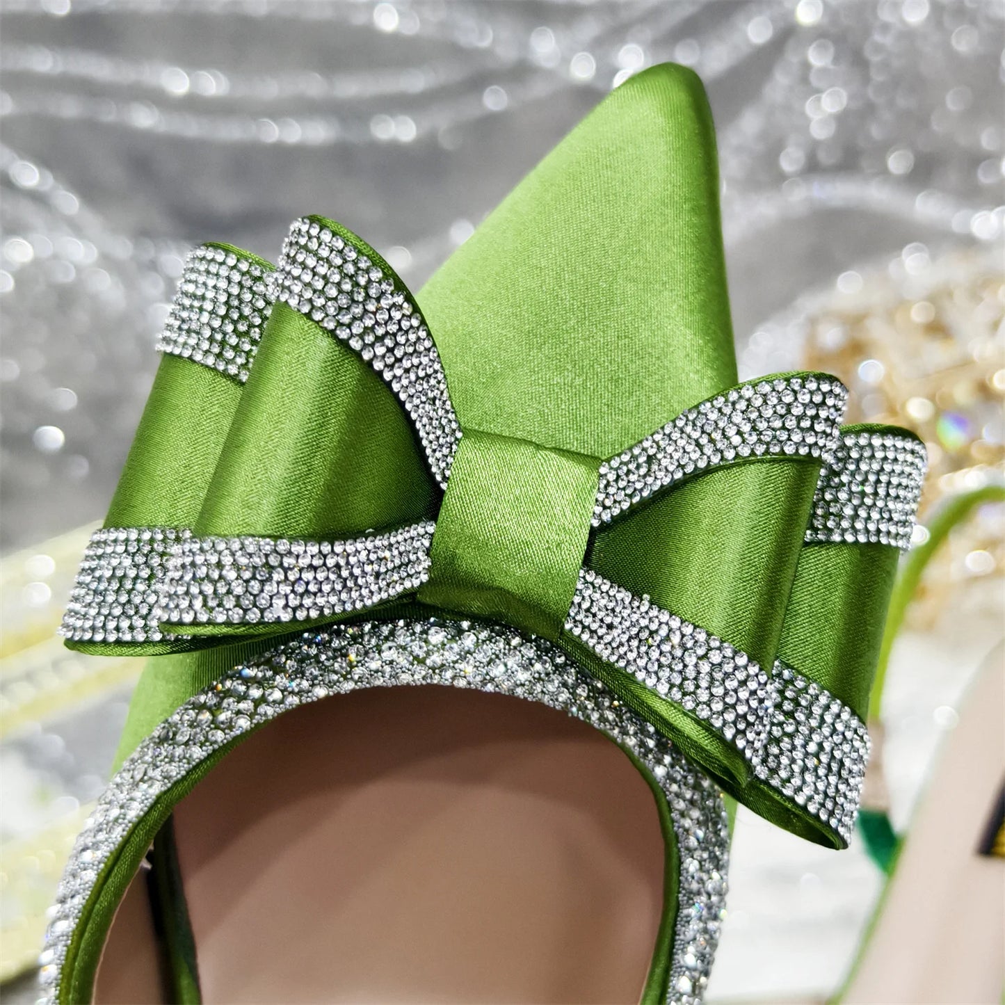 Venus Chan 2025 New Olive Green Pointed Toe INS Party Wedding Italy Design Women's High Heels Shoes and Bag to Match Italian