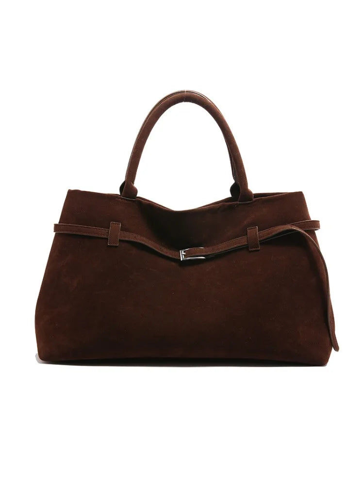 NEW Luxury Brand Rodeo Woman Bags Faux Suede Brown Totes Gold Buckle Shoulder Bags Fashion Women Handbags