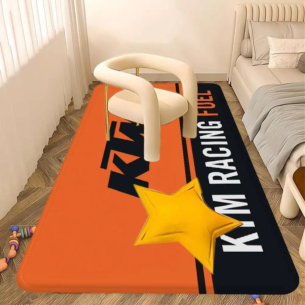 K-KTM Logo Hallway Carpet Washable Non-Slip Living Room Sofa Chairs Area Mat Kitchen Doormat Area Rug
