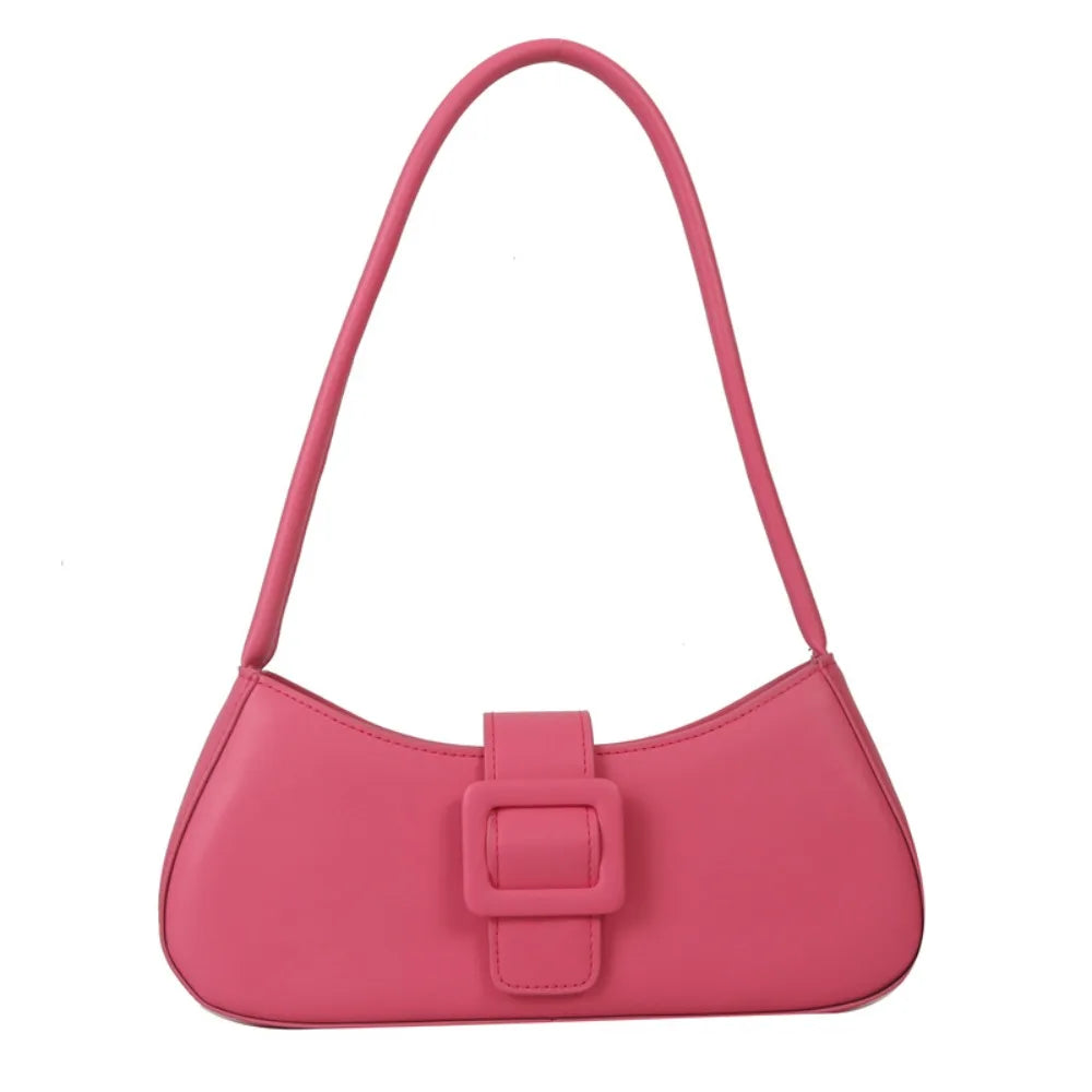 PU Leather Underarm bag Women Korean Style Large Capacity Half-moon Tote Bag Minimalist Armpit Pouch Ladies Luxury Handbags