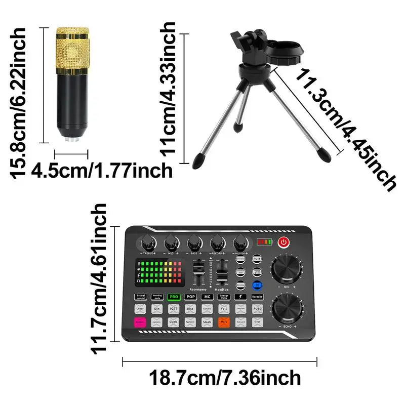 Condenser Microphone with Tripod Stand and Audio Mixer for Studio Recording Vocals, Voice Overs, Streaming Broadcast