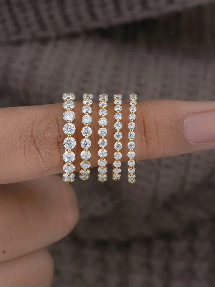 925 Sterling Silver Simplicity Classic Zircon Bead Ring For Women Engagement Wedding Luxury Fashion High Quality Fine Jewelry