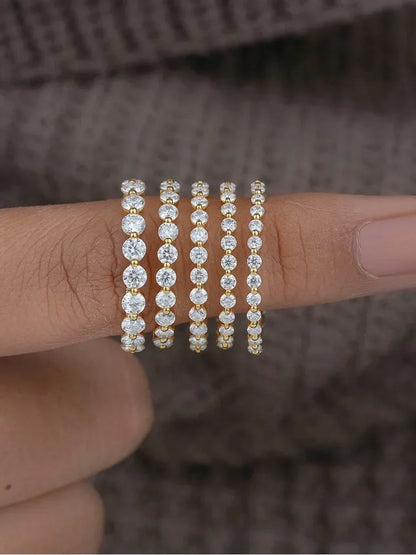 925 Sterling Silver Simplicity Classic Zircon Bead Ring For Women Engagement Wedding Luxury Fashion High Quality Fine Jewelry