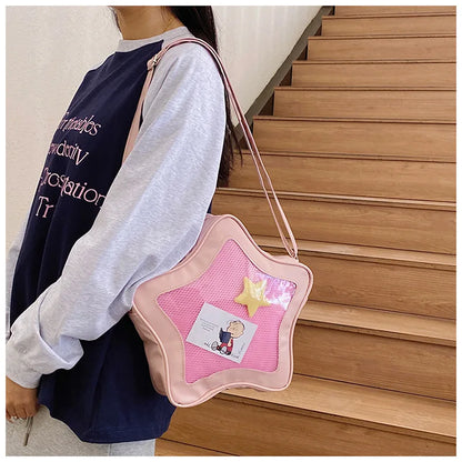 Japanese Style Minimalist Cute Aesthetic Shoulder Bag for Students Kawaii Crossbody Purse Street Fashion Ita Bags Handbags bolso