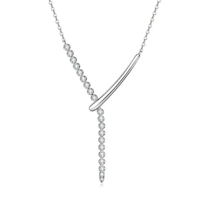 925 Sterling Silver Y-shaped Necklace D-Color Full Moissanite VVS1 Pendent Necklaces with Certificate for Fashion Women Jewelry