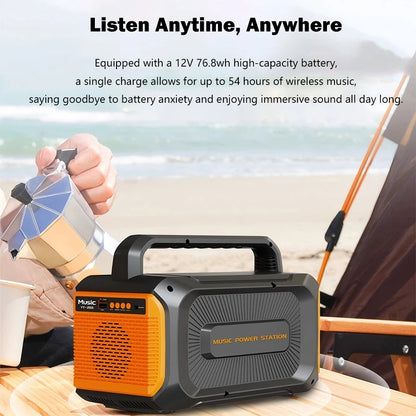 Gaiaray 100W Portable Power Station LiFePO4 Charge Station 76.8Wh Solar Generator With Bluetooth Speaker FM for Camping Travel