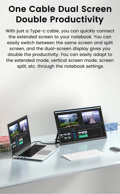 AHXJKA Portable Monitors 21.5/23.8/24.5 Inch 100sRGB Gaming phone Mobile Laptop Extender Second Screen For Steaam/PS4/5/TV/XBox