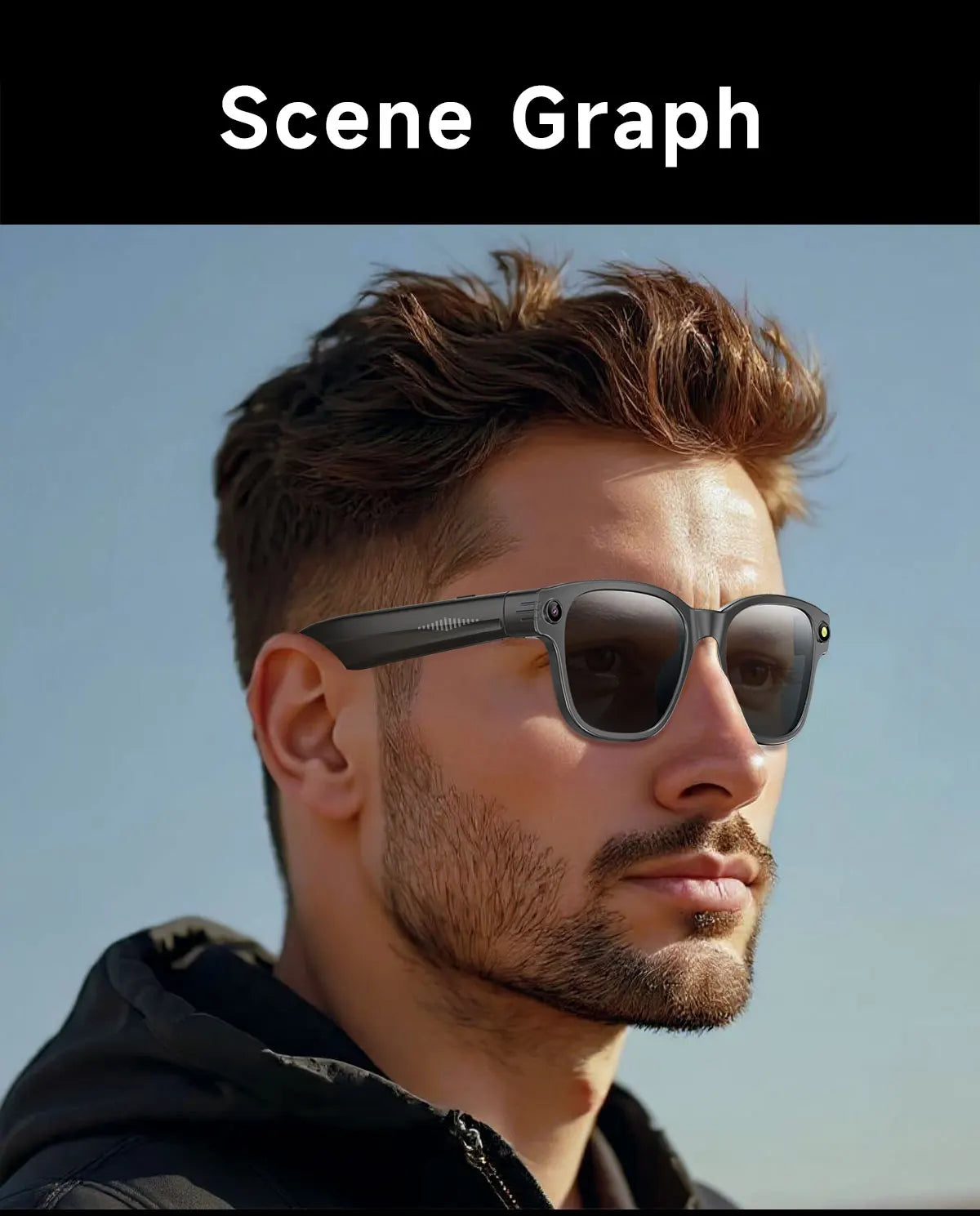 Smart Glasses With 8M HD camera 1200P anti-shake HD video AI intelligent voice assistant Real-time translation Object recognion