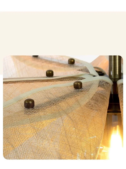 Japanese Wabi Sabi Flower Chandelier French Fabric Modern Ceiling Pendant Lights Living Bedroom Home Decor Lighting Hanging Lamp