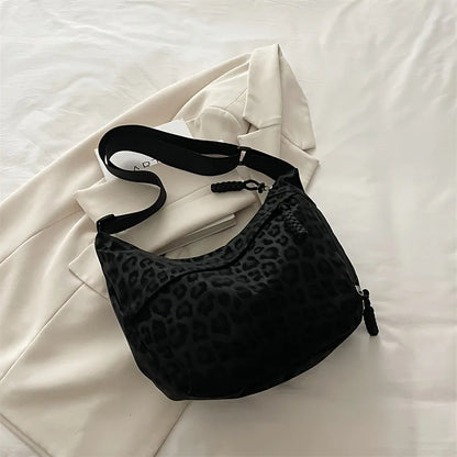 1pc Leopard Print Crossbody Bag for Women, Trendy Casual Shoulder Purse with Adjustable Strap, Fashionable Zipper Pocket Purse