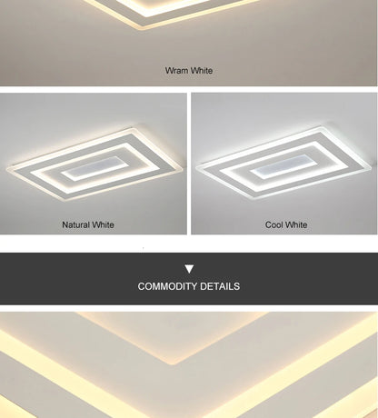 Modern Ultrathin Acrylic LED Ceiling Lamp Home Decor Sqaure LED Ceiling Light Bedroom Living Room Corridor Dimming Ceiling Light