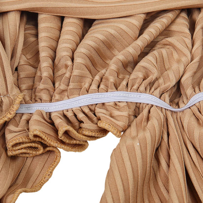 Fashion Stripes Muslim Hijab Turban Hats Long Tail Head Wraps Elastic Hijab Hats Breathable Chemo Cap For Women Girls