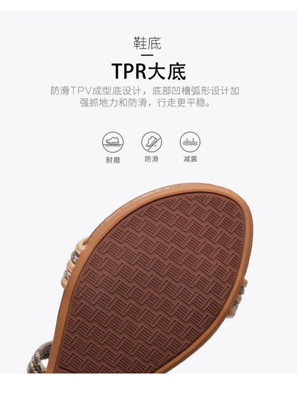 High quality leather flat sandals for women stripe zipper new summer 2026 36 42 open toe casual beach shoe black khaki brown