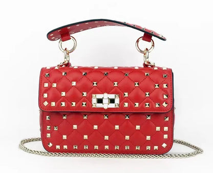 2026 New Fashion Women Sheepskin Leather Rivet Handbags Chain Bag Designer Shoulder Bags Luxury Woman Messenger Bags