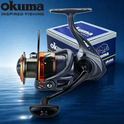 Okuma Spinning Reel Model 3+1 Ball Bearings 5.2:1 Ratio Corrosion Resistant Body Large Adjustment Drag Knob Fishing Wheel