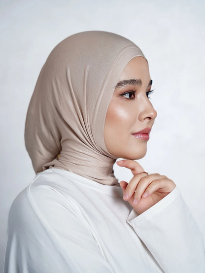 Soft Elasticity Modal Pull on Hijab Muslim Full Cover Neck Instant Hijab Islam Ready to Wear Hijab Scarf HeadWrap Ramadan Prayer