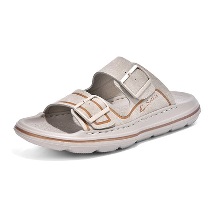 Leisure Men's Slides Outdoor Man Sandals Summer Outdoor Slippers with Adjustable Buckle Beach Shoes Vacation Wading Aqua Shoes