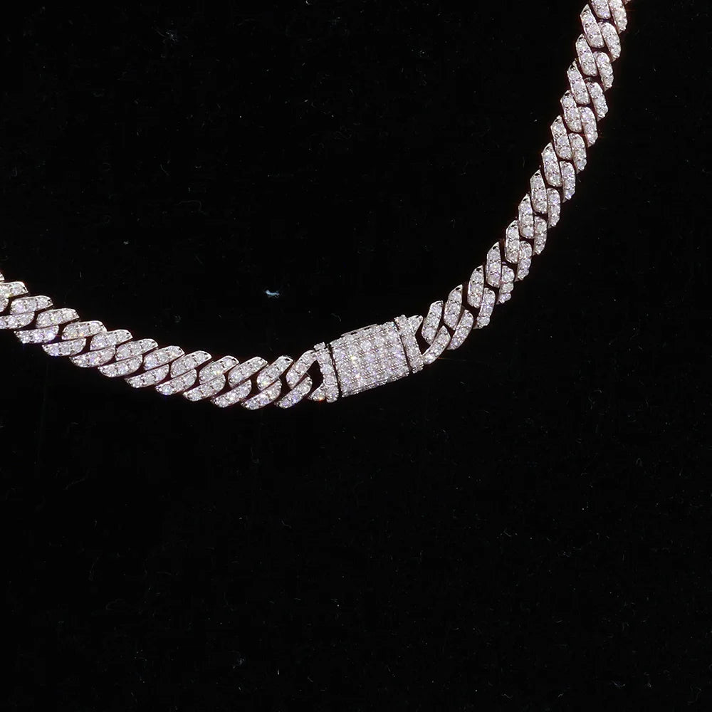 Fine 6MM VVS Moissanite Cuban Chain Hip Hop Jewelry for Women 925 Sterling Silver VVS Necklace Bracelet for Gift