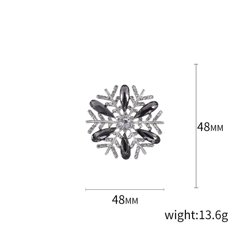 High-grade Rhinestone Snowflake Brooch Female Exquisite Jewelry Banquet Wedding Brooches Clothing Corsage Crystal Flower Badge