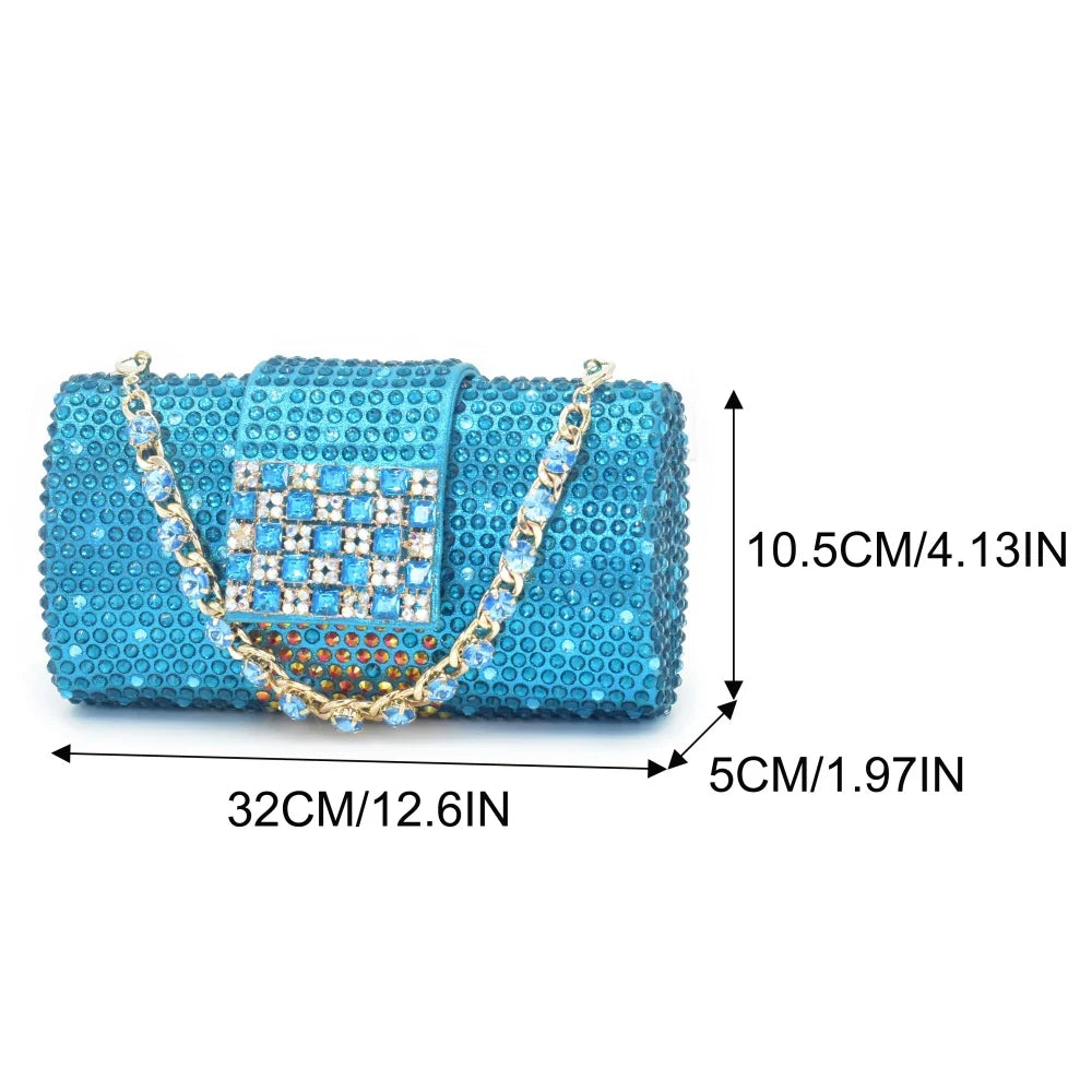 African Matching Shoes and Bags Set Decorated with Rhinestone Bag and Shoe Set Nigeria Party Pumps Street Style High Heels
