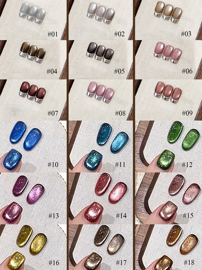 1-24pcs WS Romantic Purple Cat Eye Gel Nail Polish New Style Super Flash Versatile Whitening Purple Glass Bead Cat Nail Salon