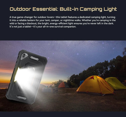 Android Tablet Cubot TAB KingKong Mini, 10200mAh Mega Battery 16GB(6+10),128GB, Camping Light, 8.68-inch Screen, 48MP Camera,GPS