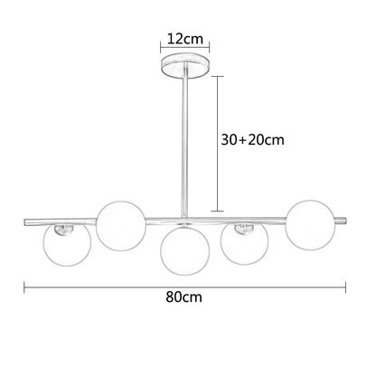 OUDELADILong dining table pendant lights Brass Lighting fixtures living room Restaurant  Kitchen Island Glass ball Chandelier