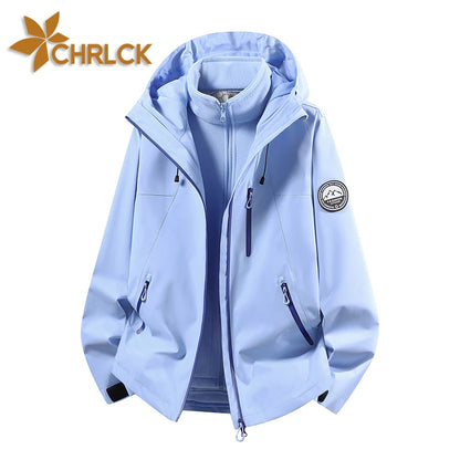 CHRLCK Men Women Hiking 3IN1 Jackets Waterproof Fleece Windproof Windbreaker Camping Climbing Trekking Outdoor Jacket Autumn