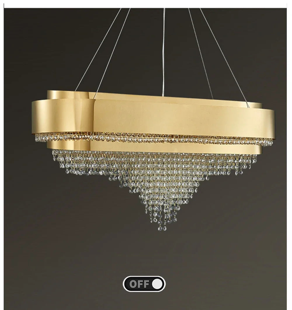 Luxury Crystal LED Hanging Chandeliers Italian Design Modern Pendant Lights Living Dining Room Home Restaurant Lighting Fixtures